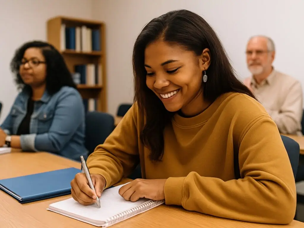 Image of people at the Graceworks Training Center learning. This is about our article on How Support for Nonprofit Strategic Plan Is Fueling Growth.